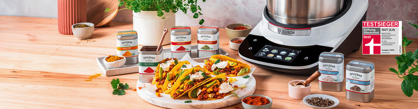 Bosch Cookit und Tacos mit Spicebar Gewuerzen